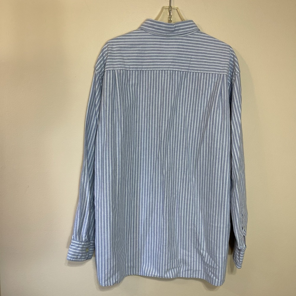 NWT MADISON Button Dress Shirt Men's XXL‎ Blue Striped - Picture 2 of 8
